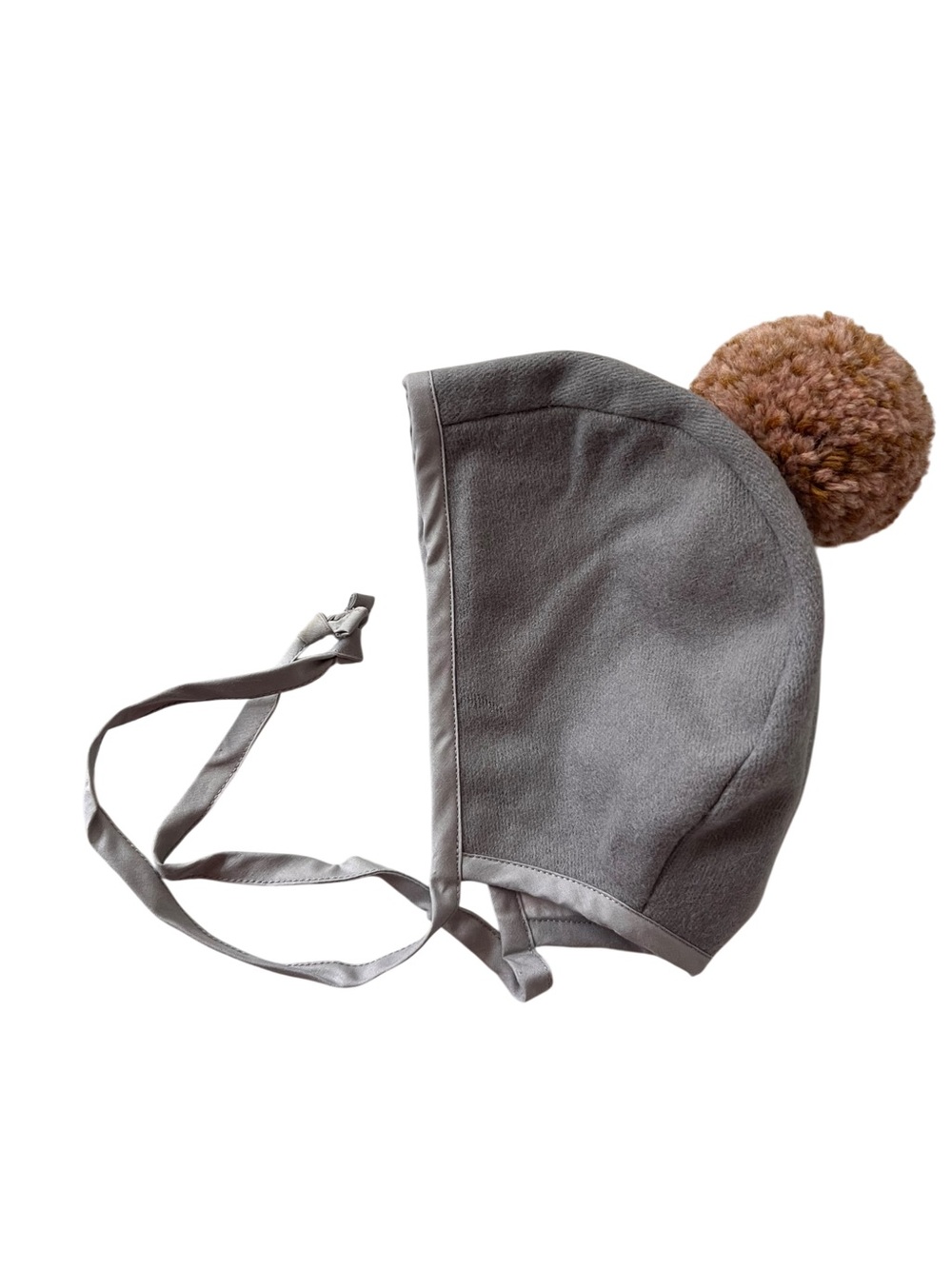 Briar Baby Gray wool pom bonnet